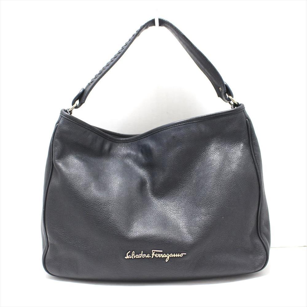Salvatore Ferragamo Leather Handbag Navy